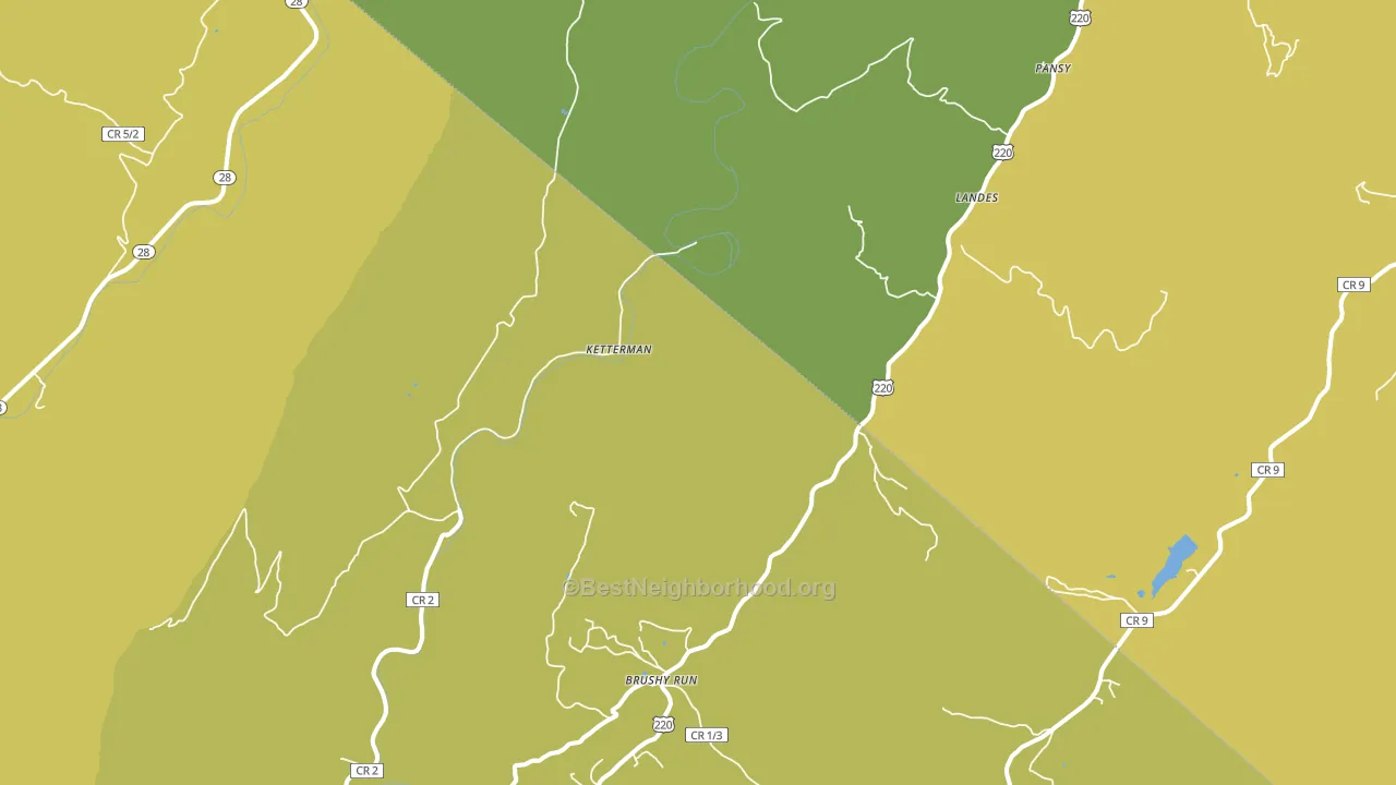 Landes, WV block-group voter-turnout map