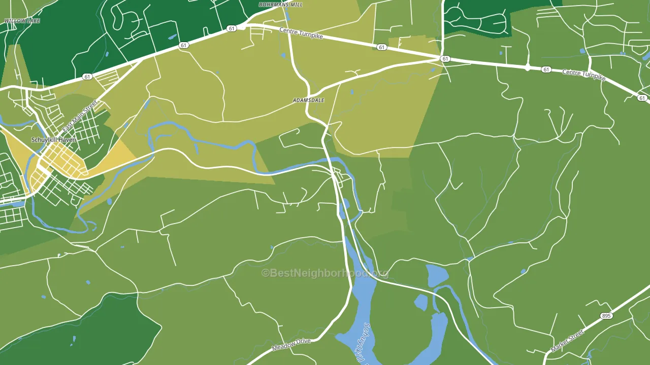 Landingville, PA block-group voter-turnout map