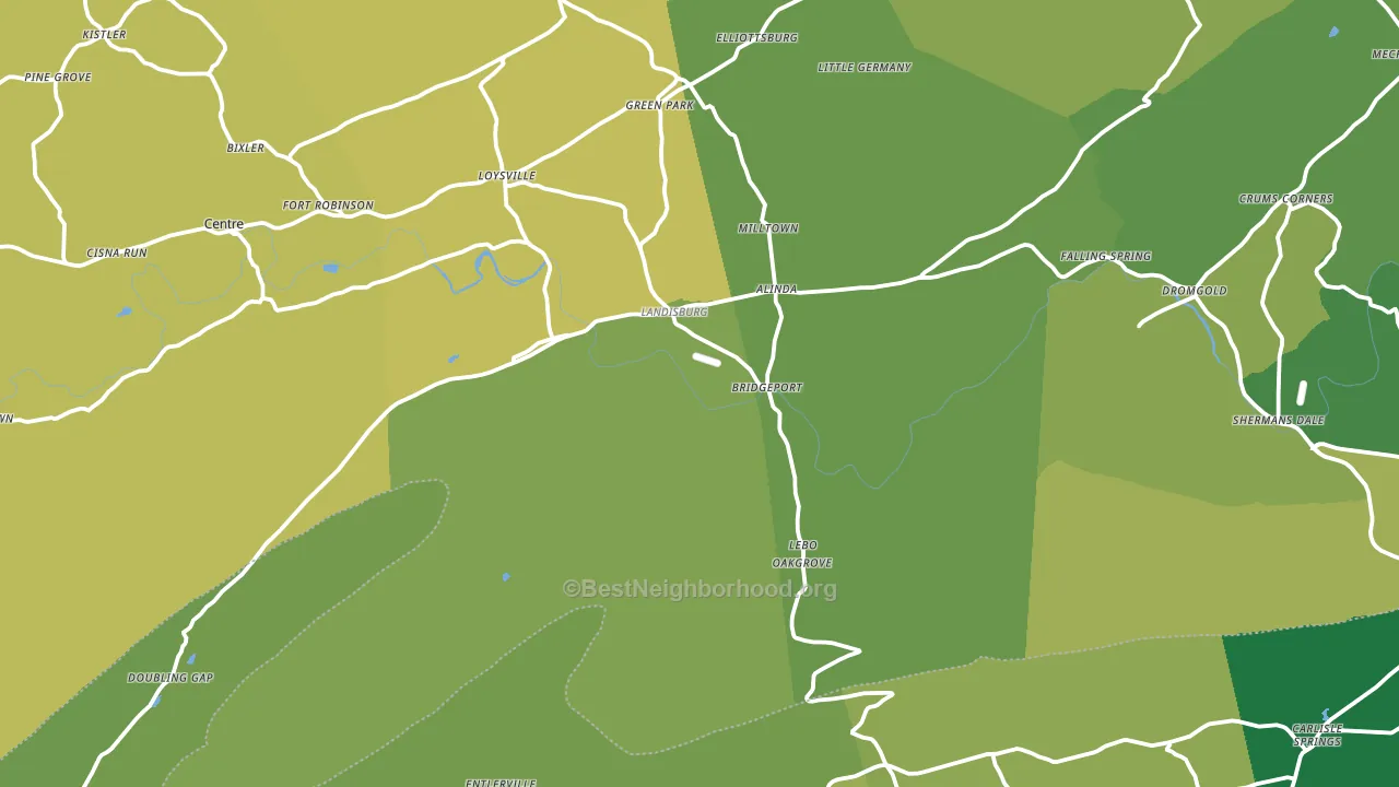 Landisburg, PA block-group voter-turnout map