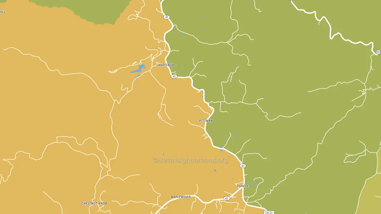 Landisburg, WV block-group voter-turnout map