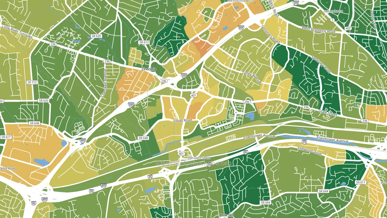 Landmark-Van Dom, Alexandria, VA block-group voter-turnout map