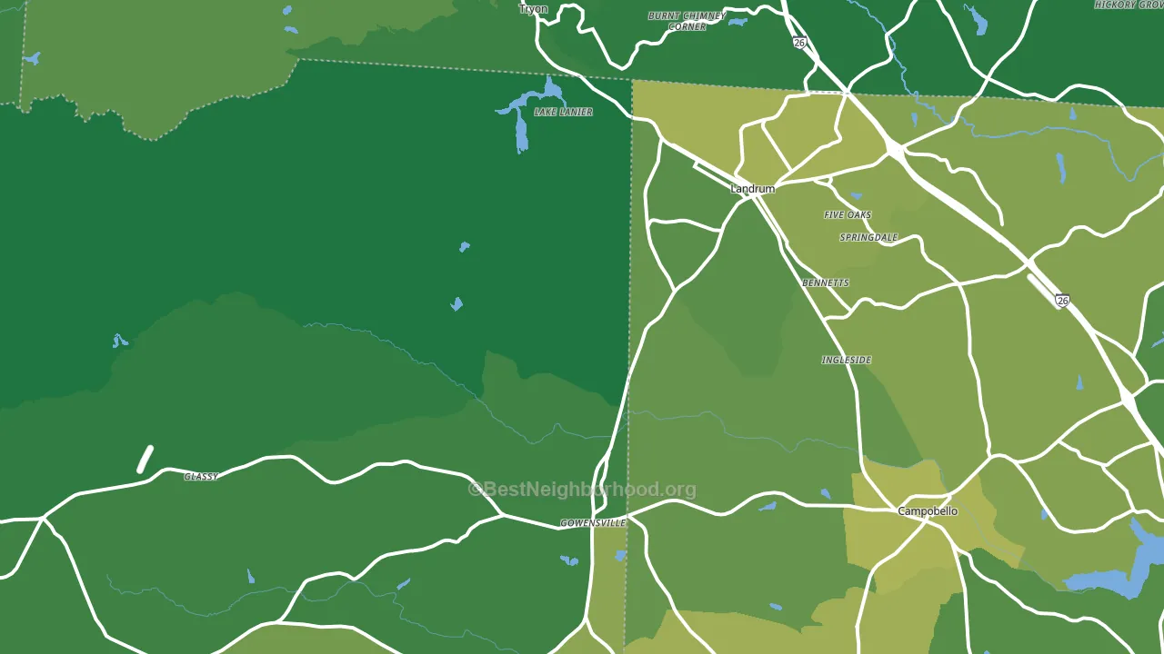Landrum, SC block-group voter-turnout map