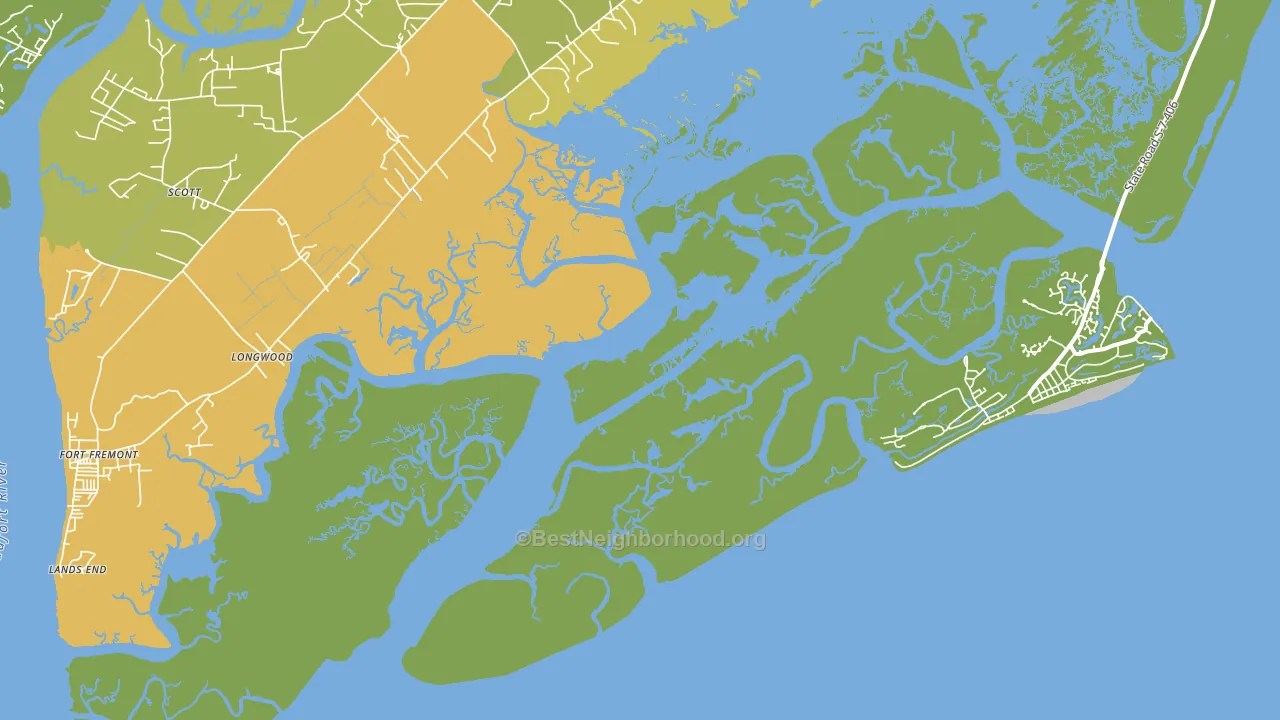 Lands End, SC block-group voter-turnout map