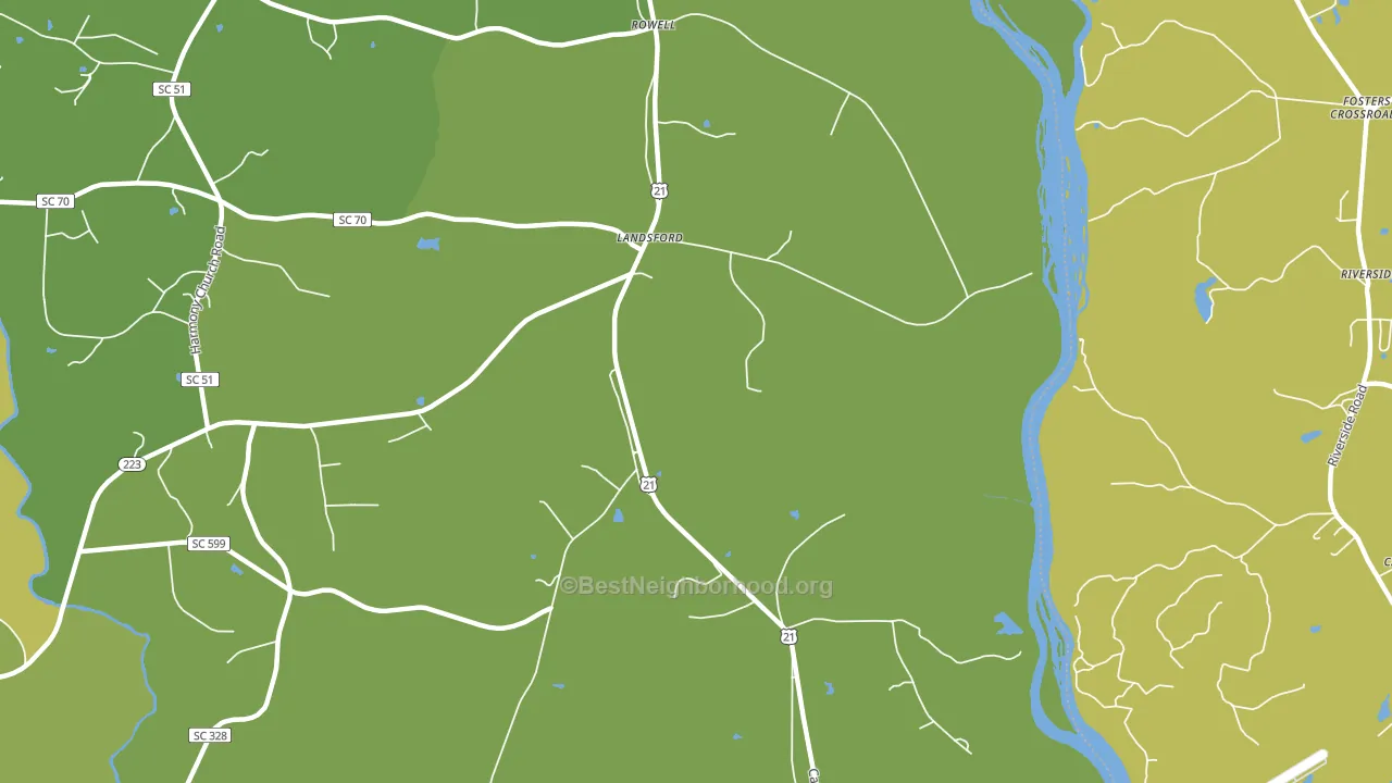 Landsford, SC block-group voter-turnout map