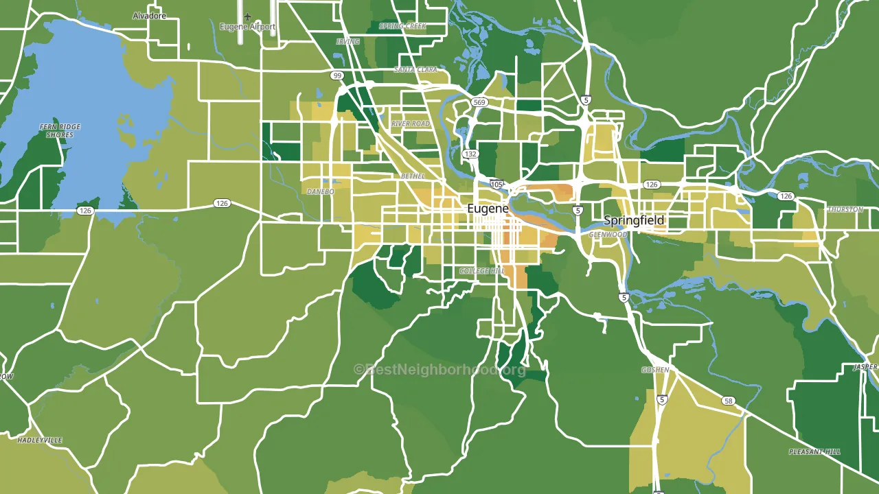 Lane County, OR block-group voter-turnout map