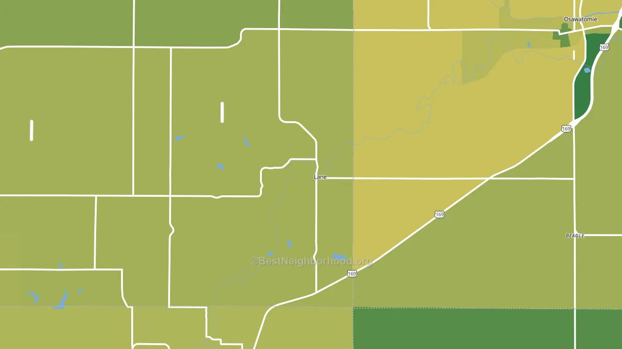 Lane, KS block-group voter-turnout map