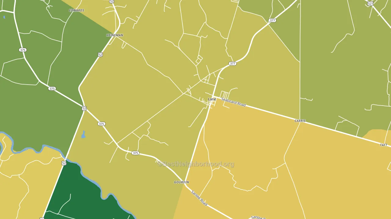 Lane, SC block-group voter-turnout map