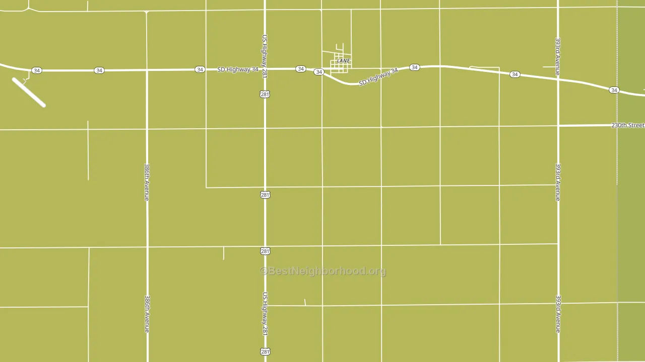 Lane, SD block-group voter-turnout map
