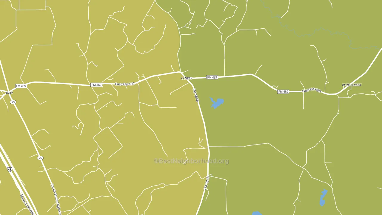 Lanely, TX block-group voter-turnout map