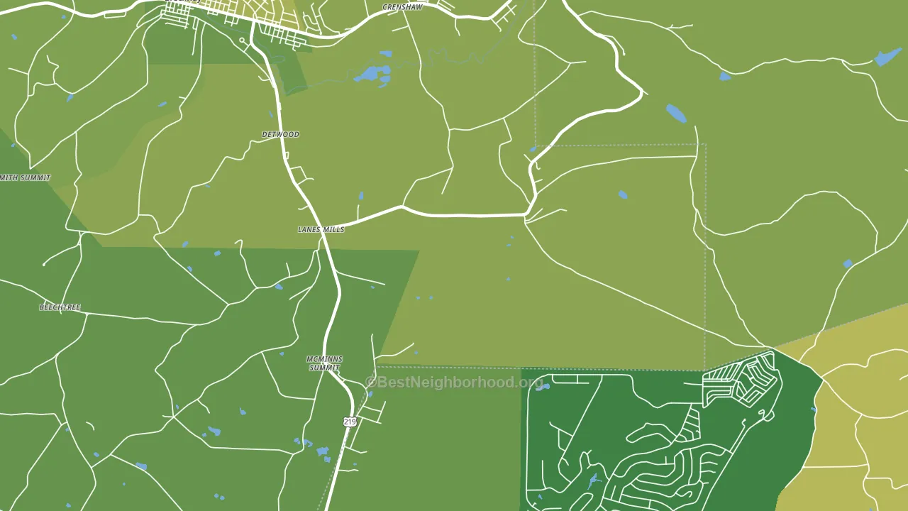 Lanes Mills, PA block-group voter-turnout map
