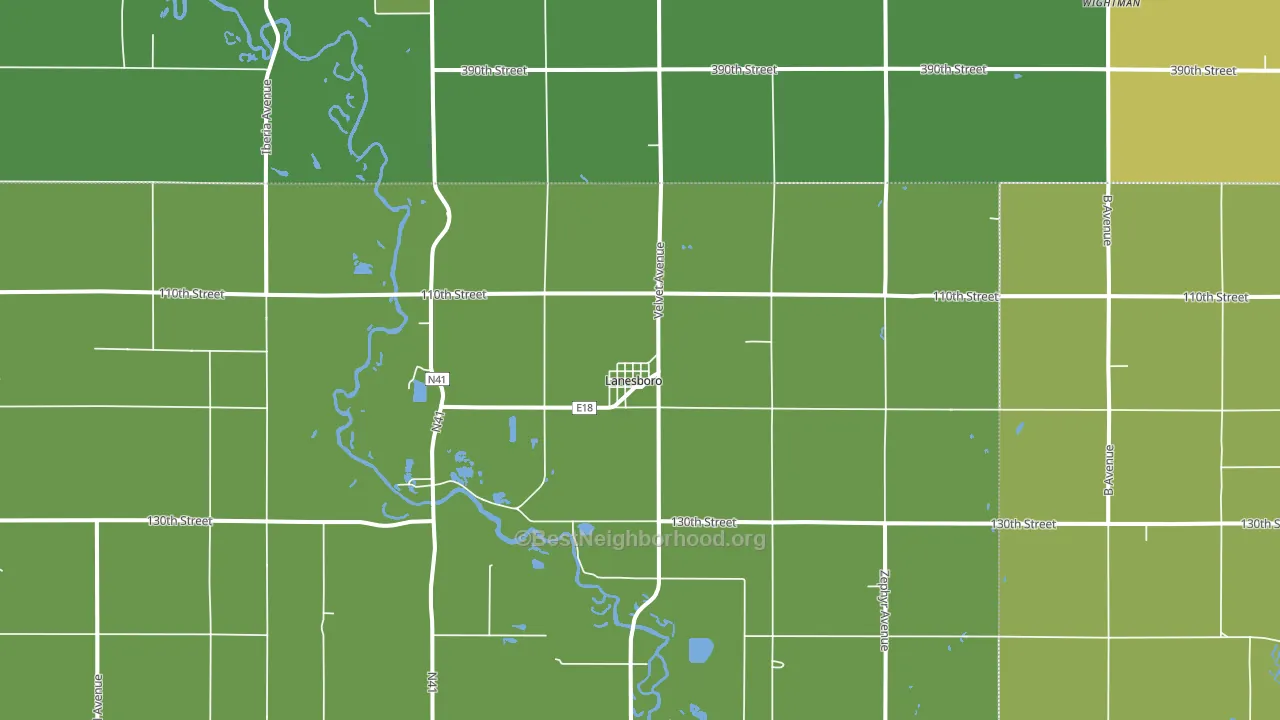 Lanesboro, IA block-group voter-turnout map
