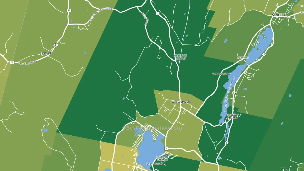 Lanesboro, MA block-group voter-turnout map