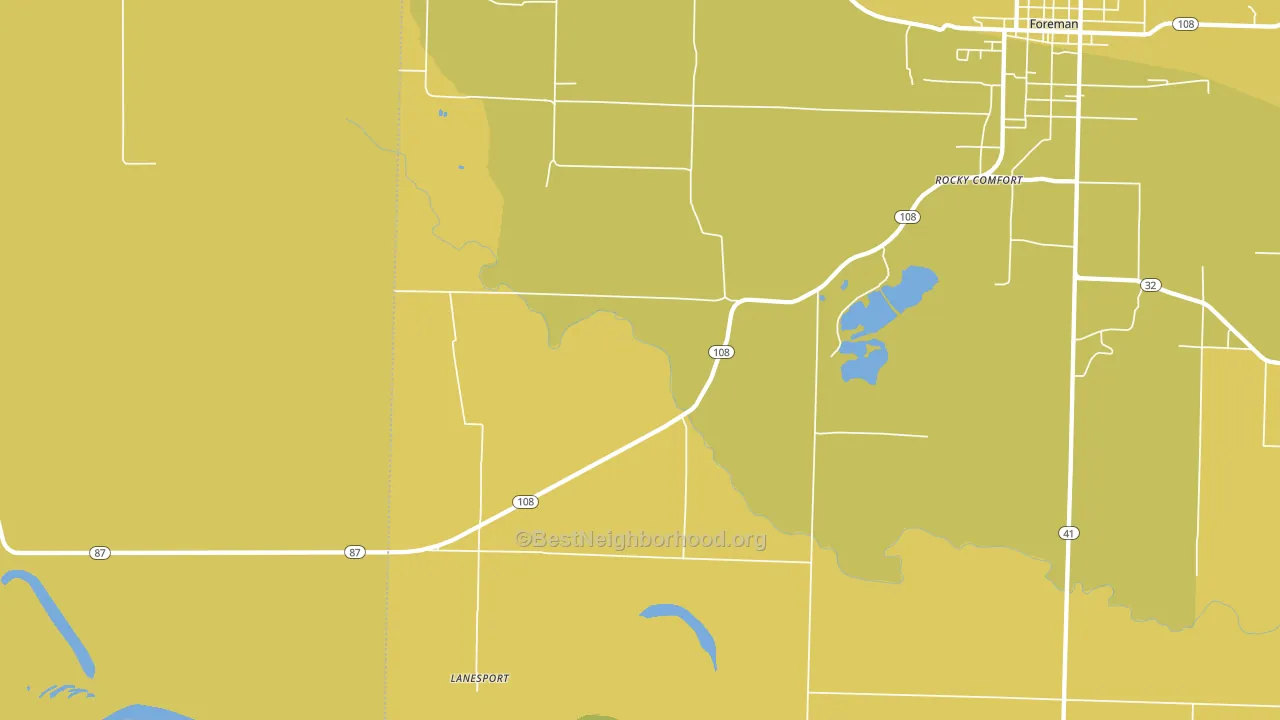 Lanesport, AR block-group voter-turnout map