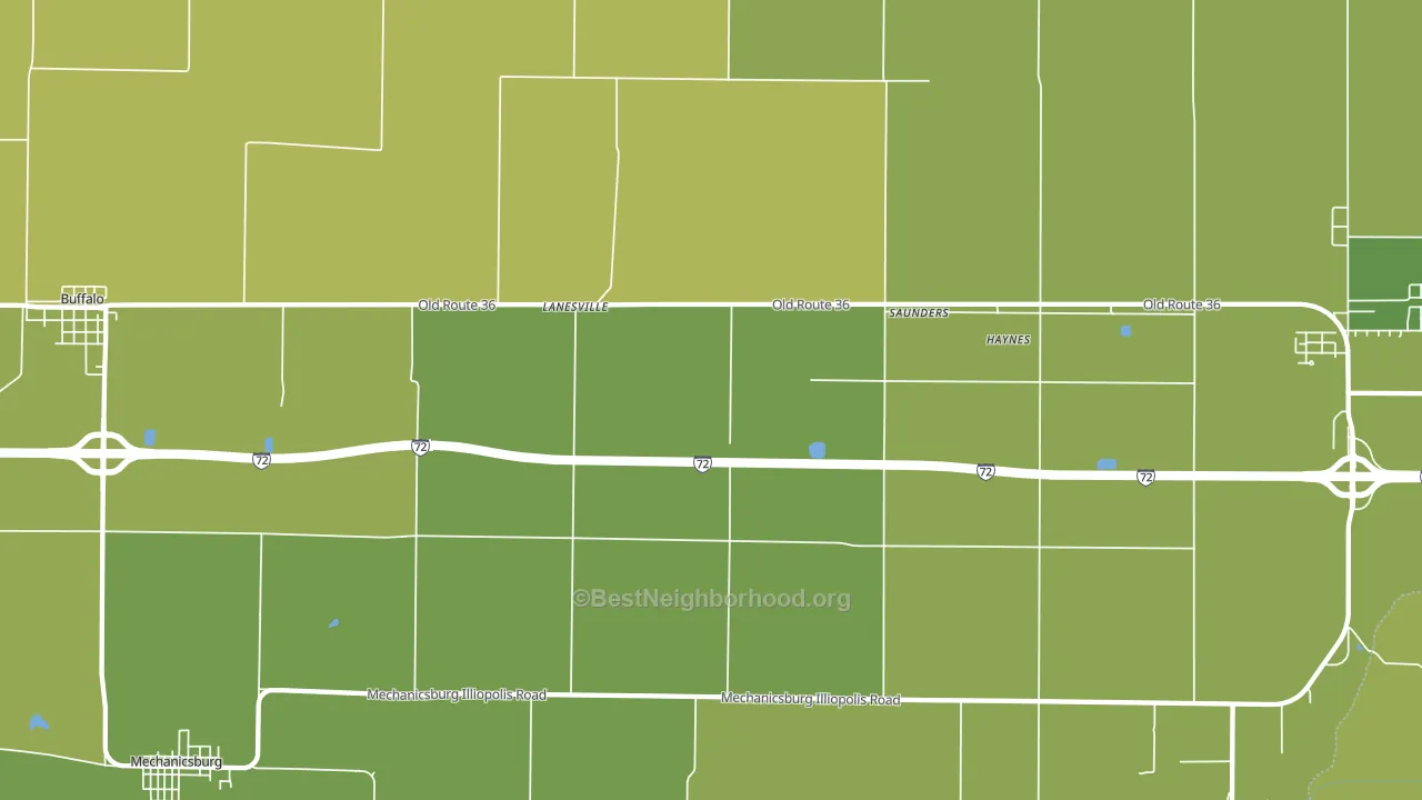 Lanesville, IL block-group voter-turnout map