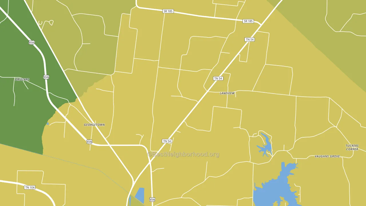 Laneview, TN block-group voter-turnout map