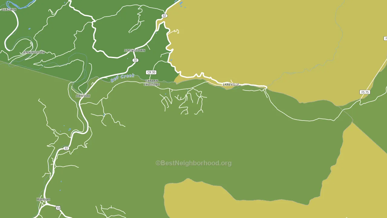 Laneville, WV block-group voter-turnout map