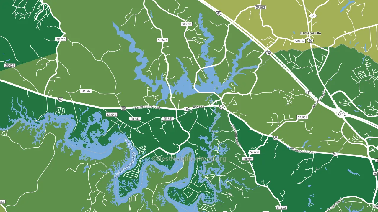 Lanexa, VA block-group voter-turnout map