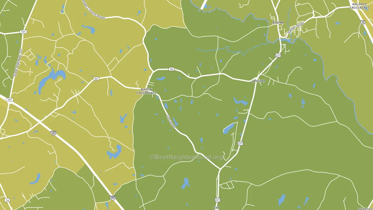 Lanford, SC block-group voter-turnout map