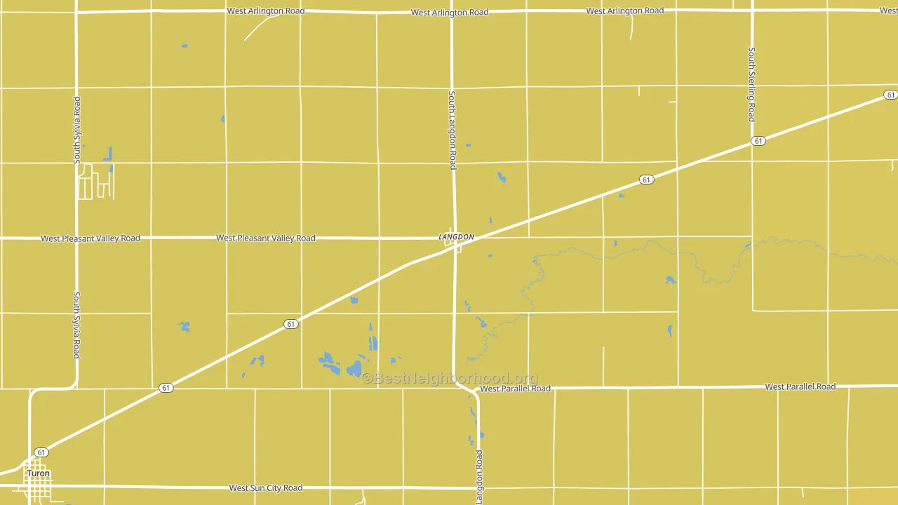 Langdon, KS block-group voter-turnout map