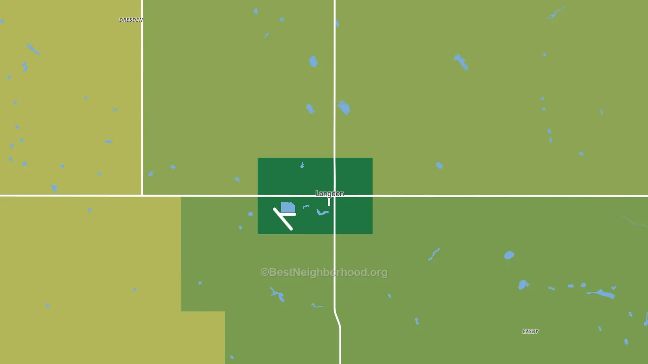 Langdon, ND block-group voter-turnout map