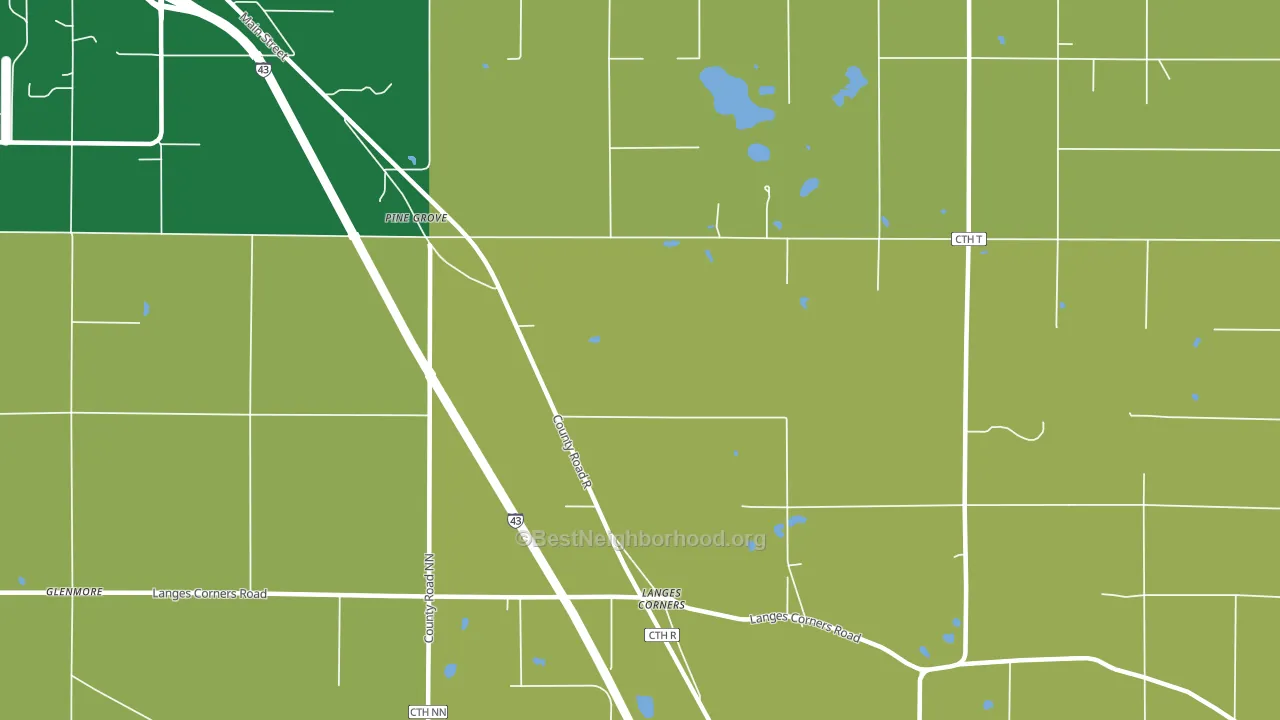 Langes Corners, WI block-group voter-turnout map