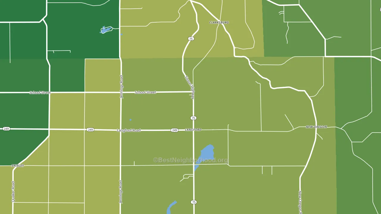 Langford, NY block-group voter-turnout map