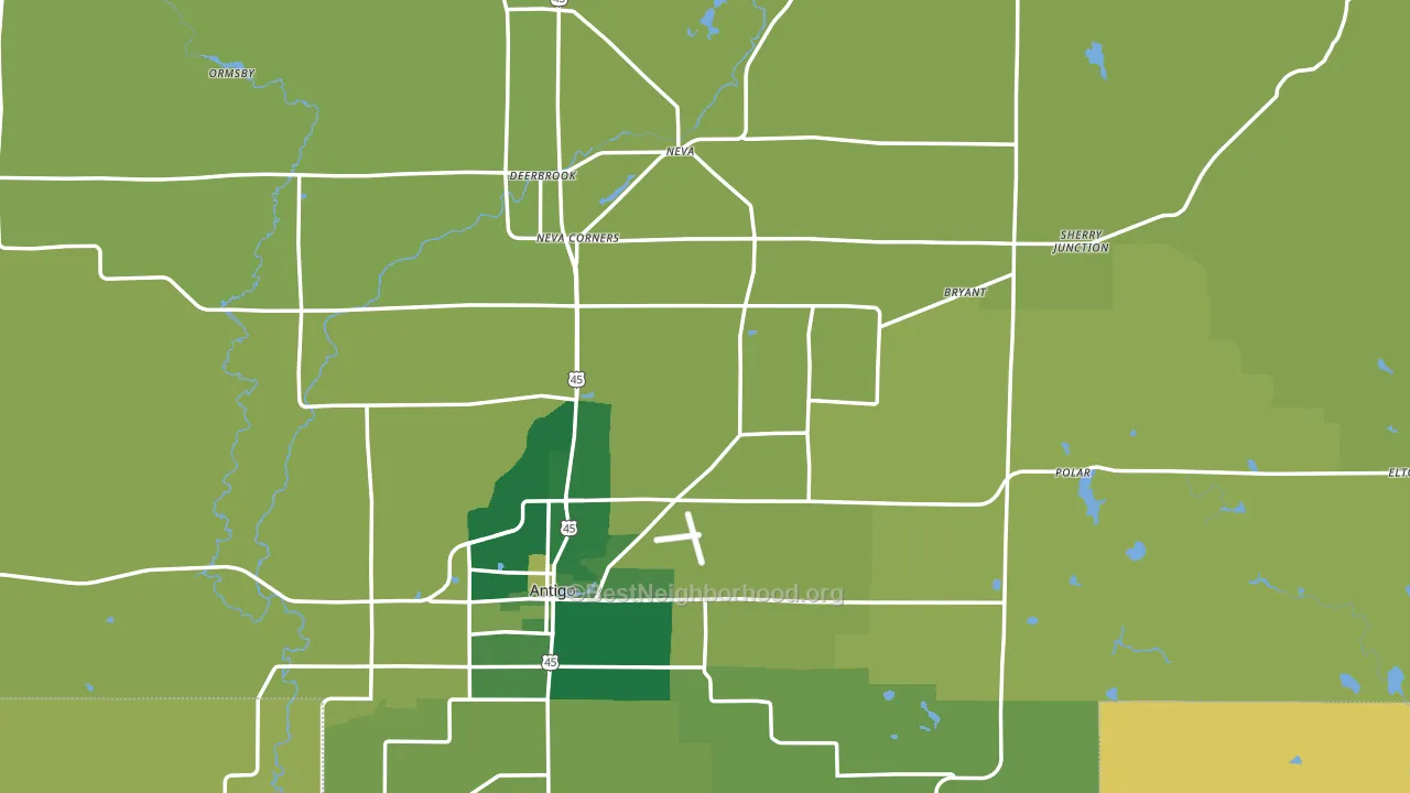 Langlade County, WI block-group voter-turnout map
