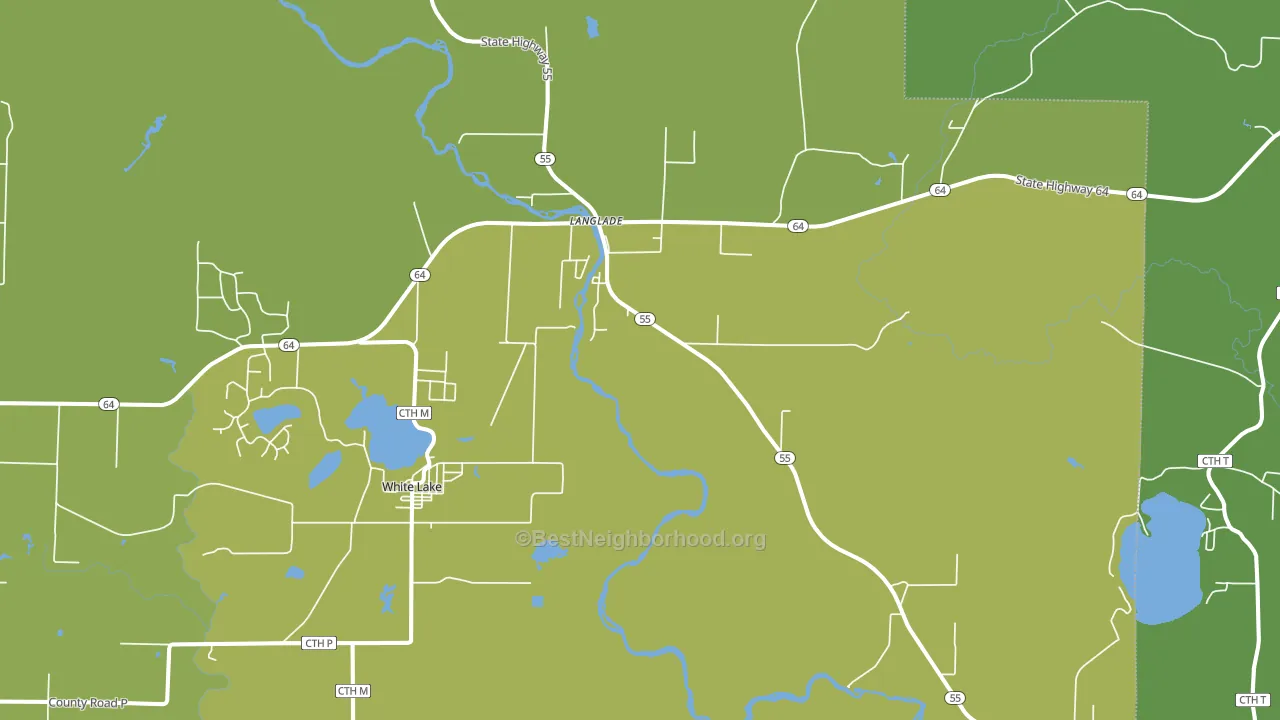 Langlade, WI block-group voter-turnout map