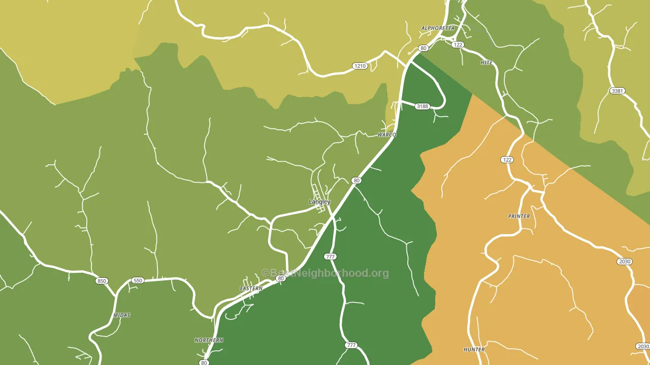 Langley, KY block-group voter-turnout map