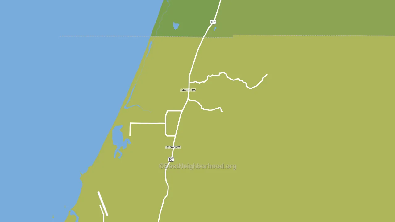 Langlois, OR block-group voter-turnout map