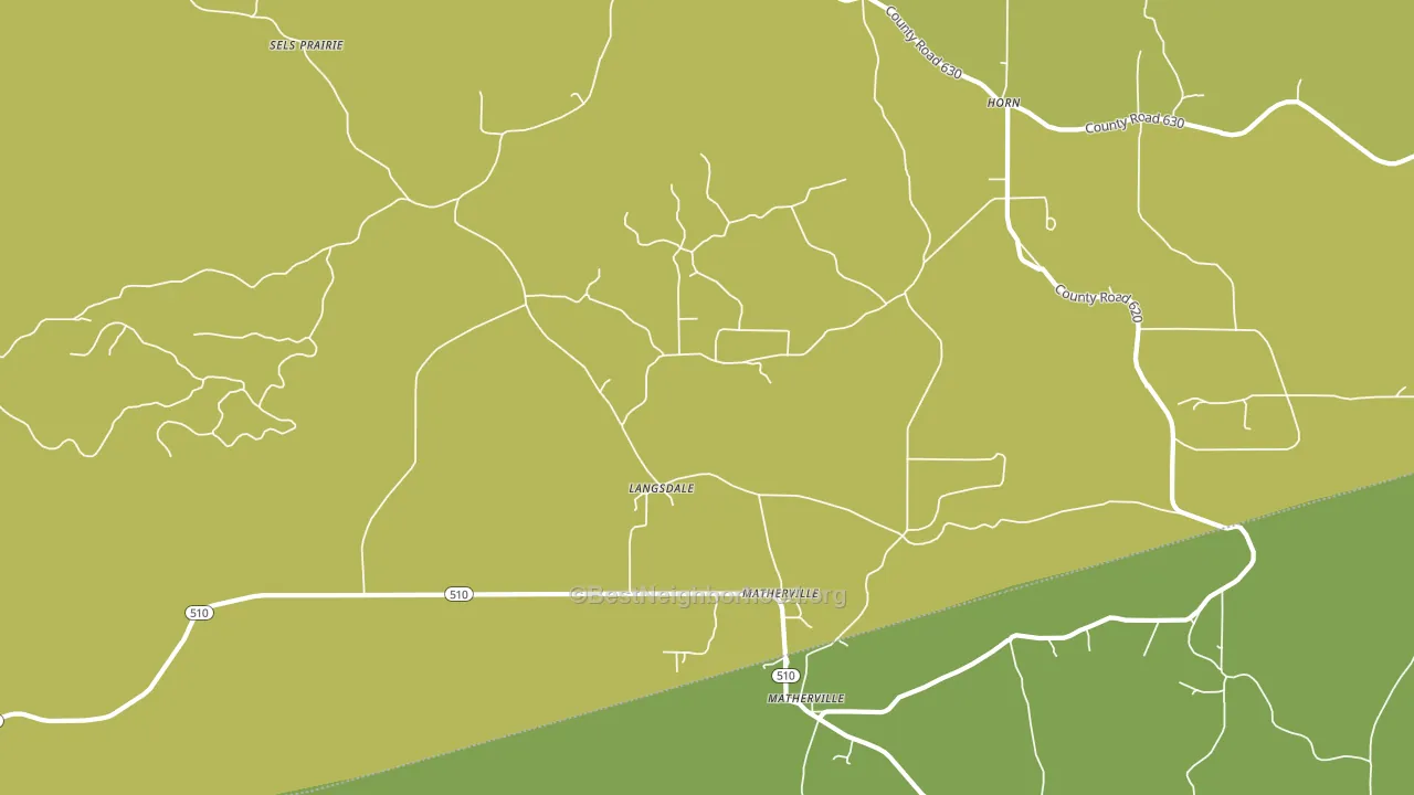 Langsdale, MS block-group voter-turnout map