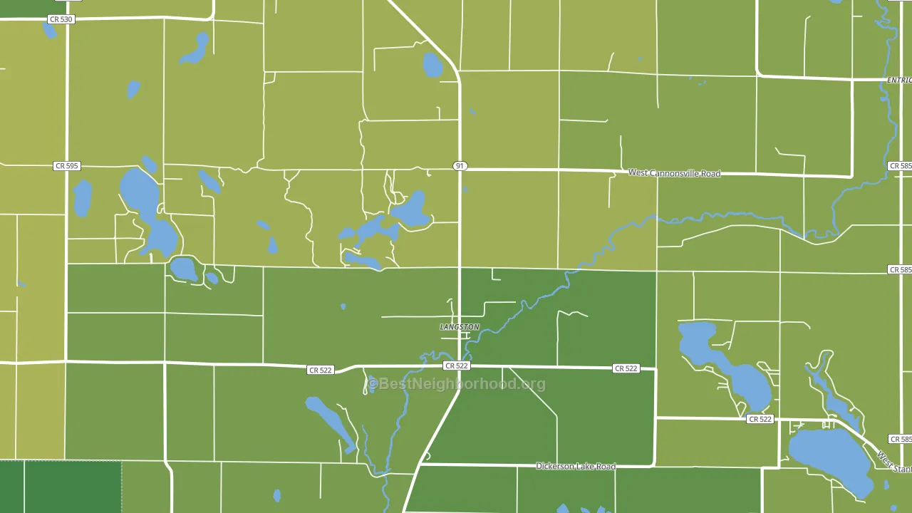 Langston, MI block-group voter-turnout map