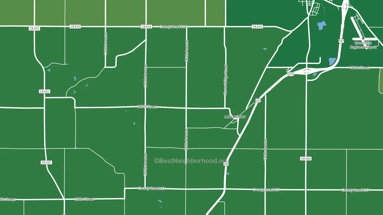 Langworthy, IA block-group voter-turnout map