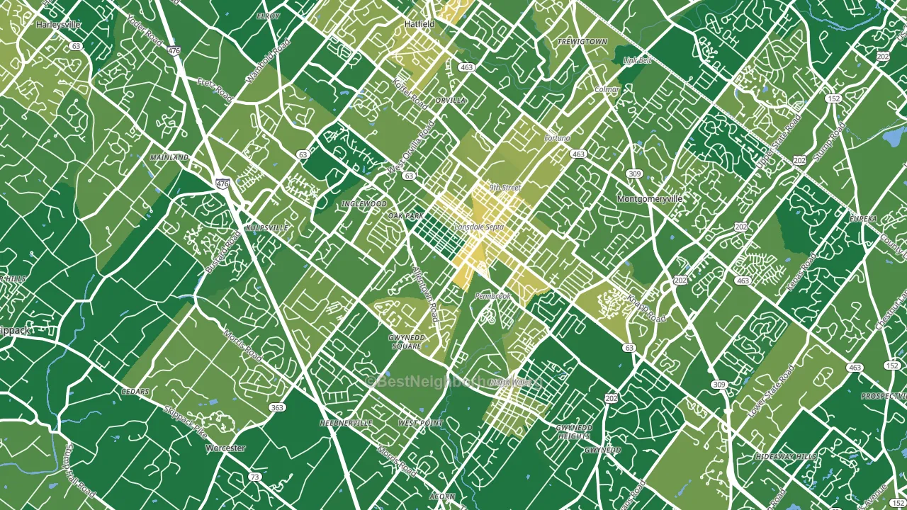 Lansdale, PA block-group voter-turnout map
