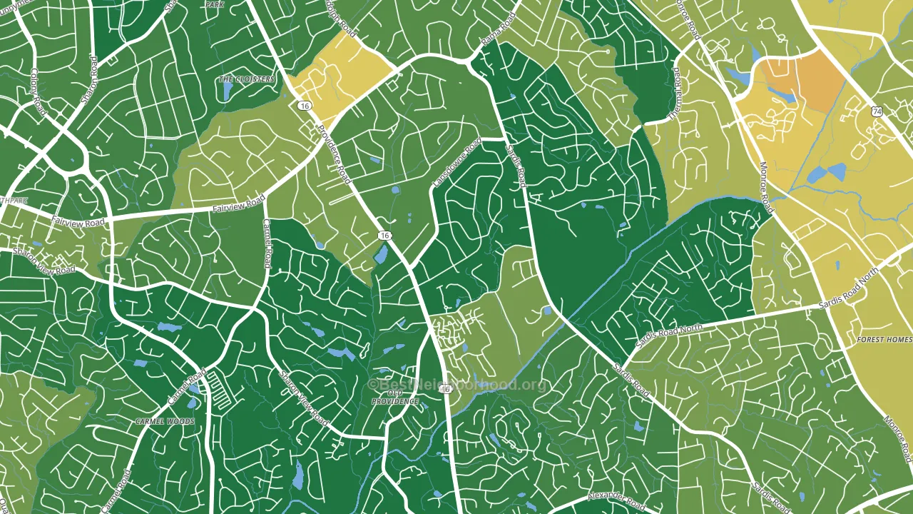 Lansdowne, Charlotte, NC block-group voter-turnout map