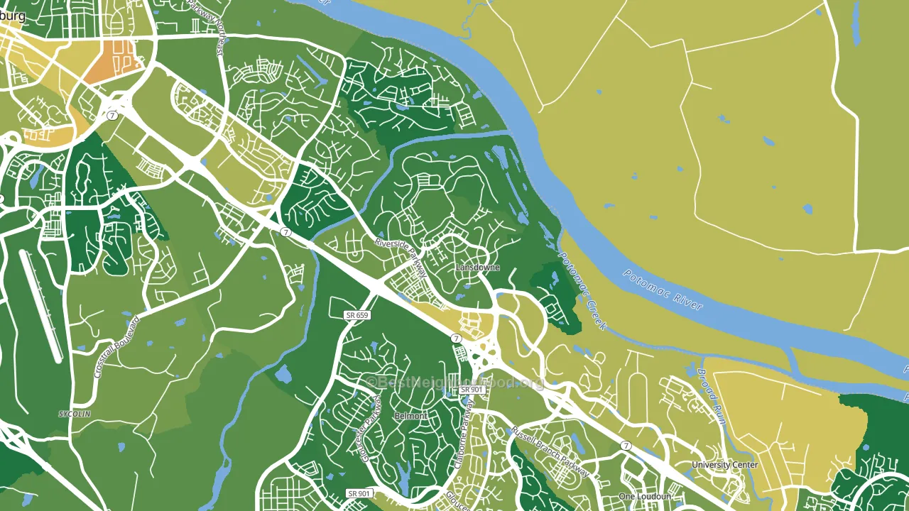 Lansdowne, VA block-group voter-turnout map