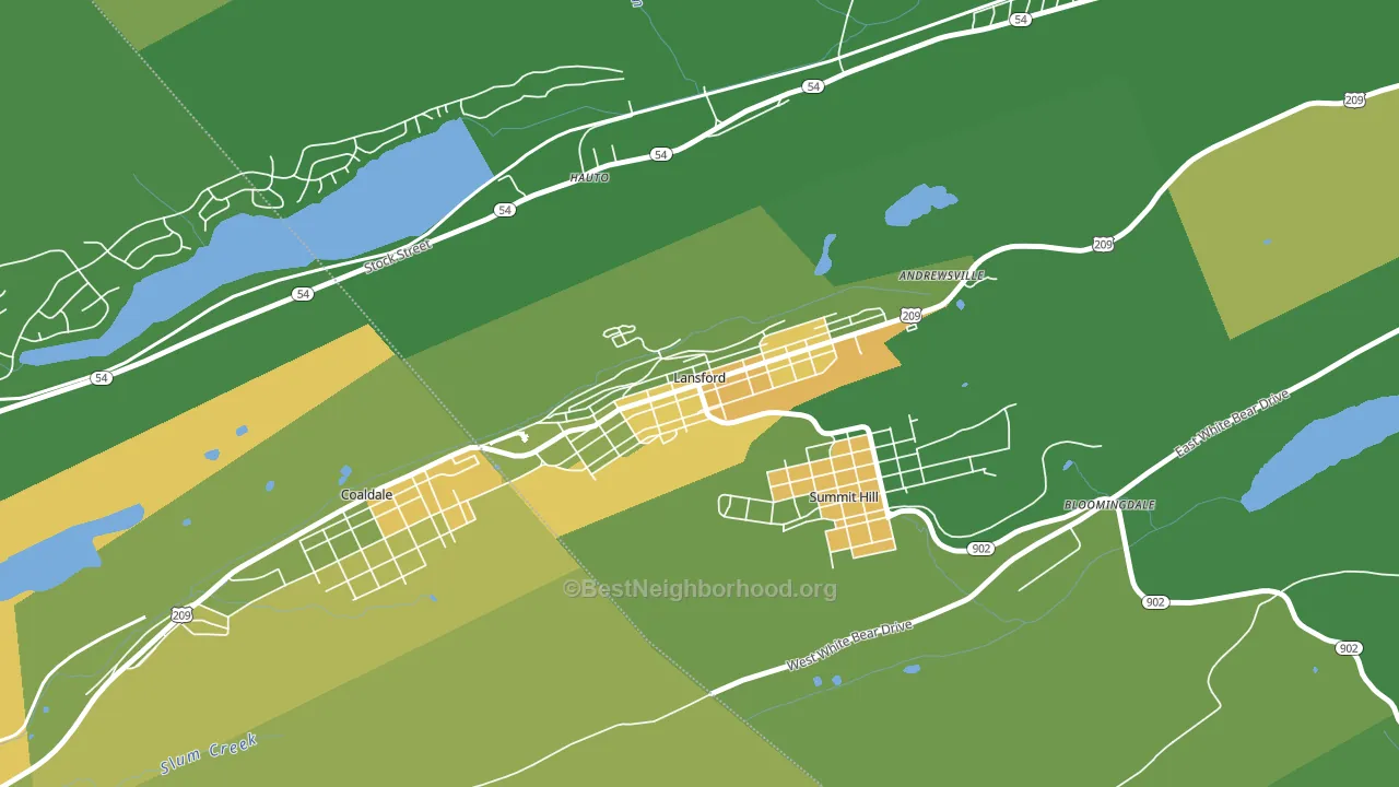 Lansford, PA block-group voter-turnout map
