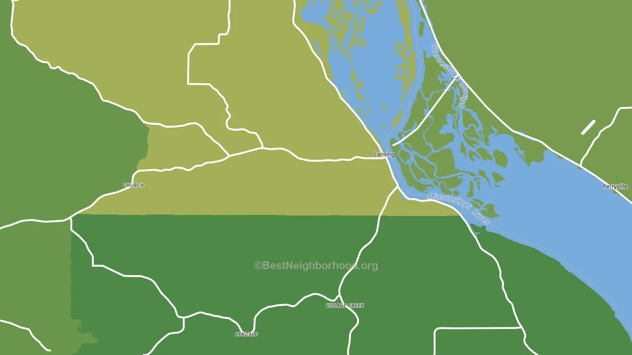 Lansing, IA block-group voter-turnout map