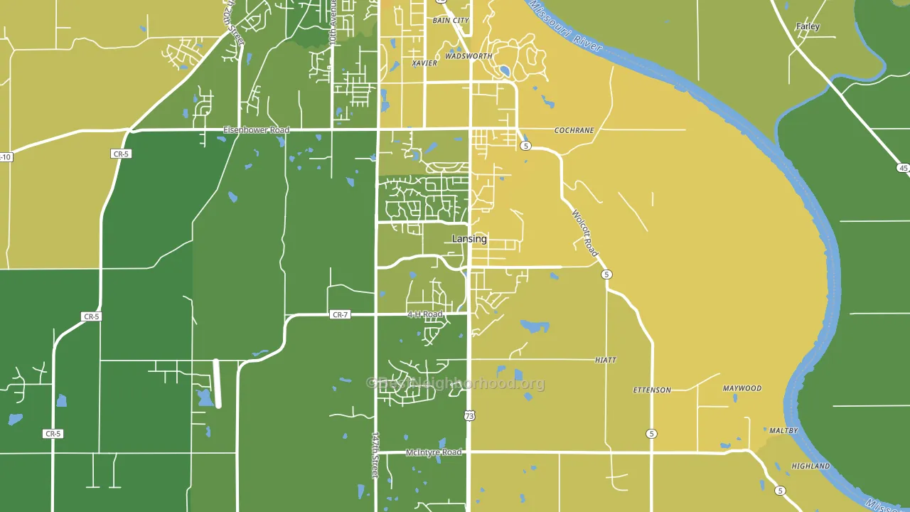 Lansing, KS block-group voter-turnout map