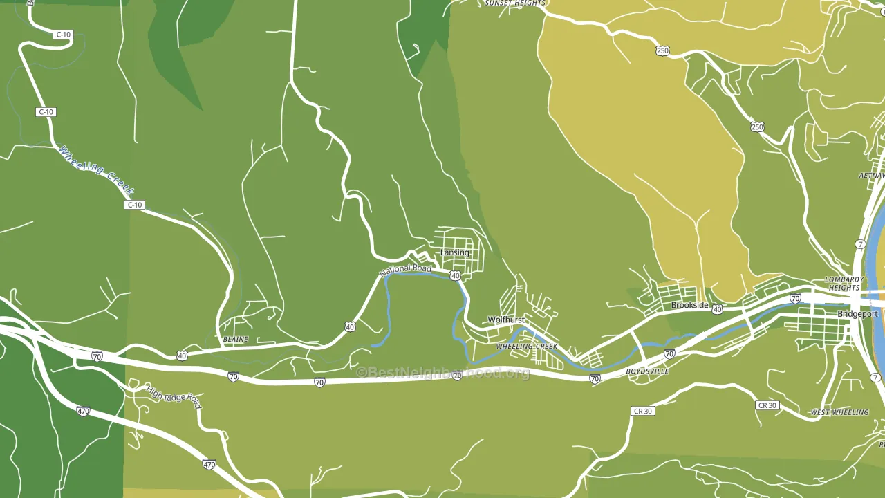 Lansing, OH block-group voter-turnout map