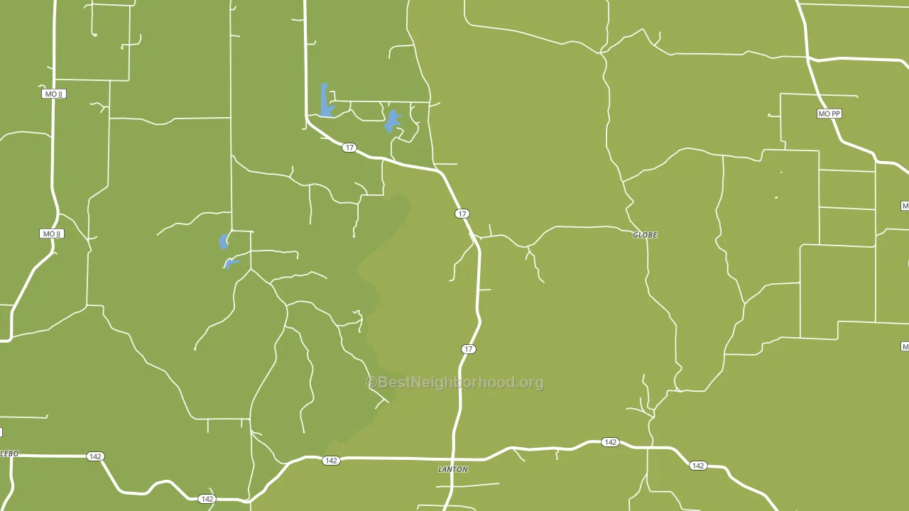 Lanton, MO block-group voter-turnout map