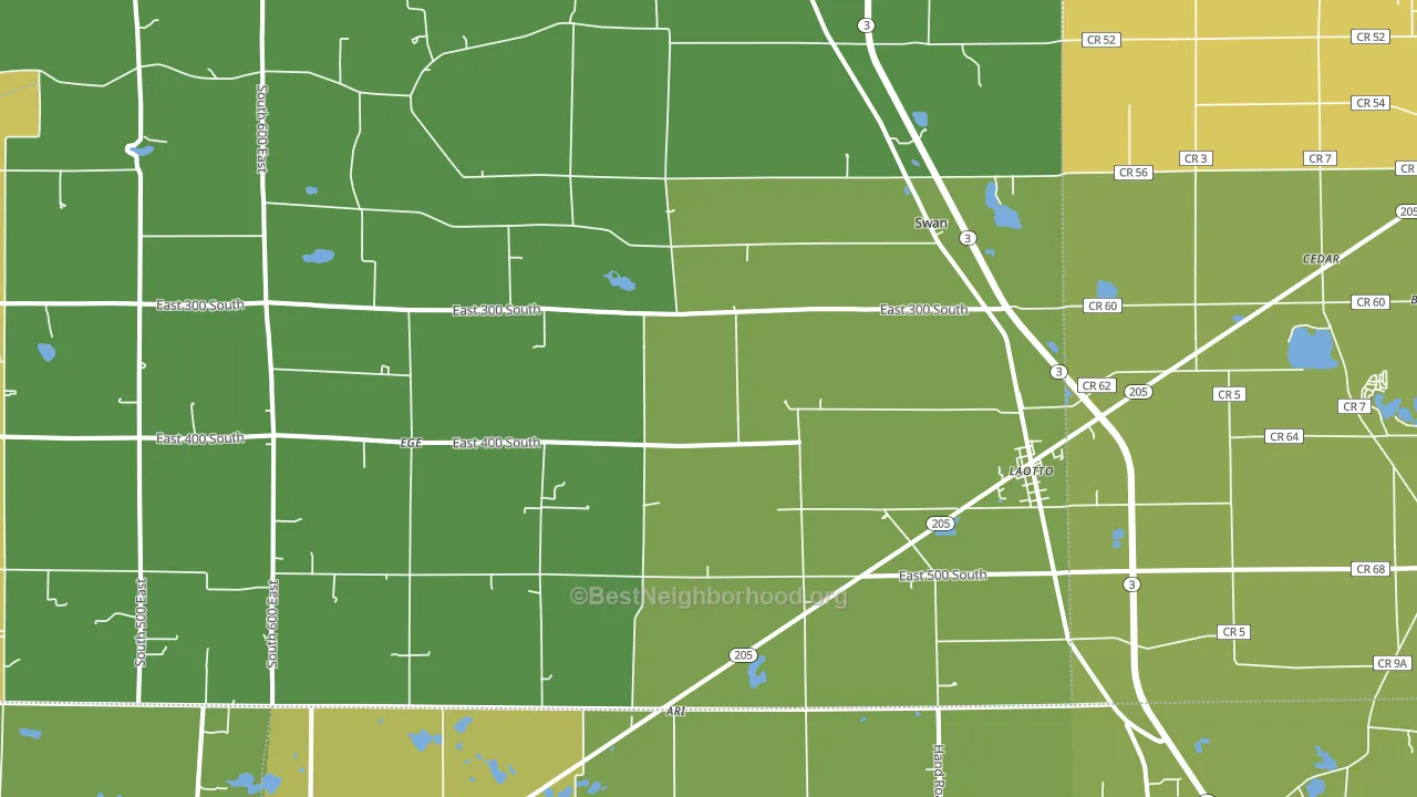 Laotto, IN block-group voter-turnout map
