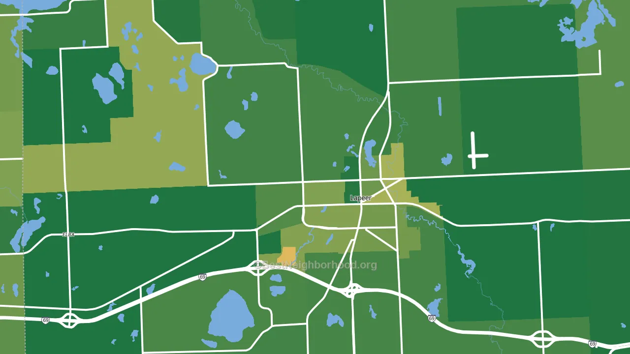 Lapeer, MI block-group voter-turnout map