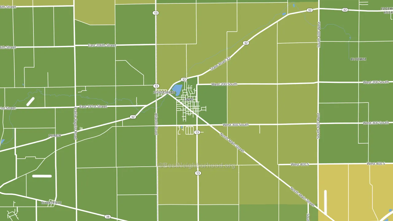 Lapel, IN block-group voter-turnout map