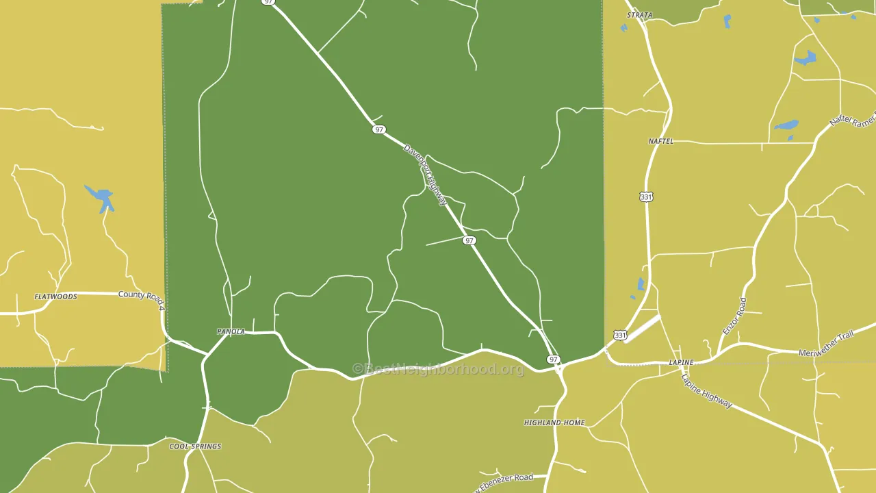 Lapine, AL block-group voter-turnout map