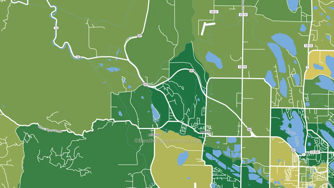 Laporte, CO block-group voter-turnout map
