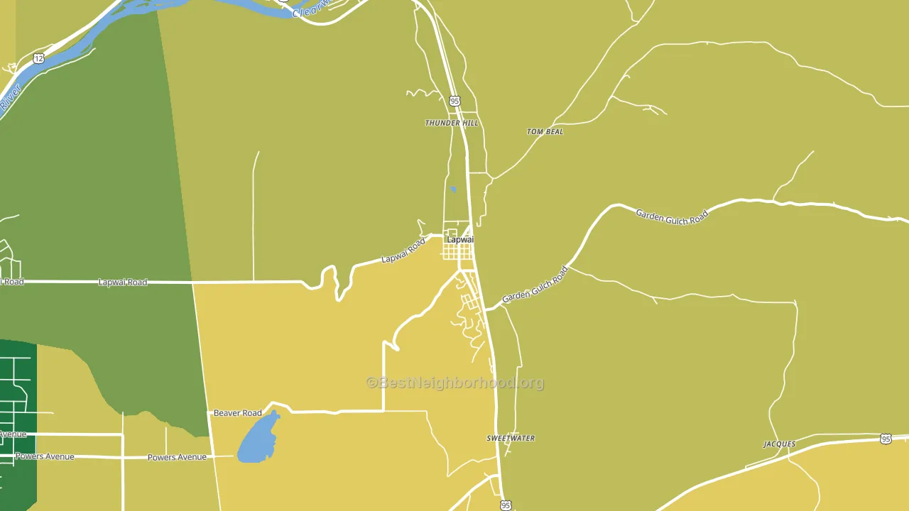 Lapwai, ID block-group voter-turnout map