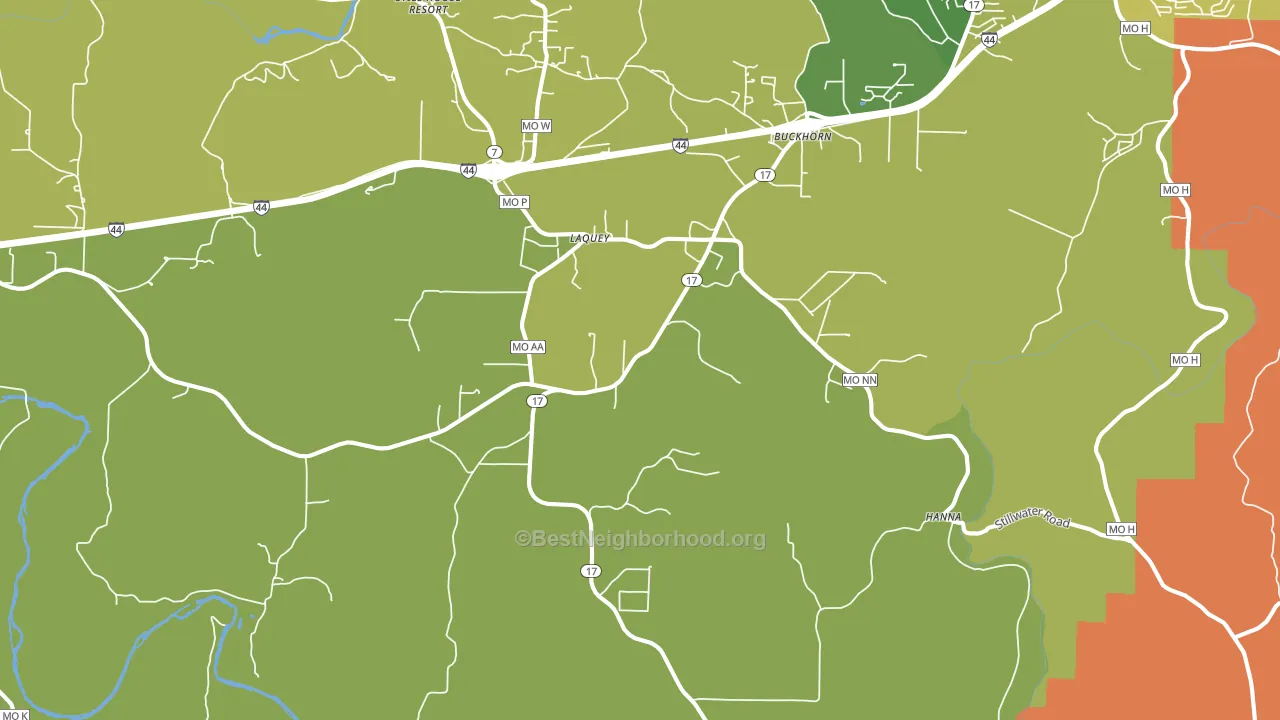 Laquey, MO block-group voter-turnout map