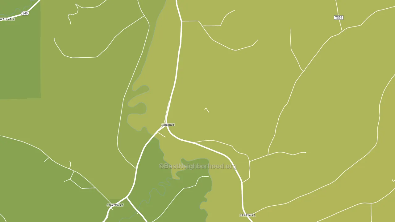 Larabee, PA block-group voter-turnout map