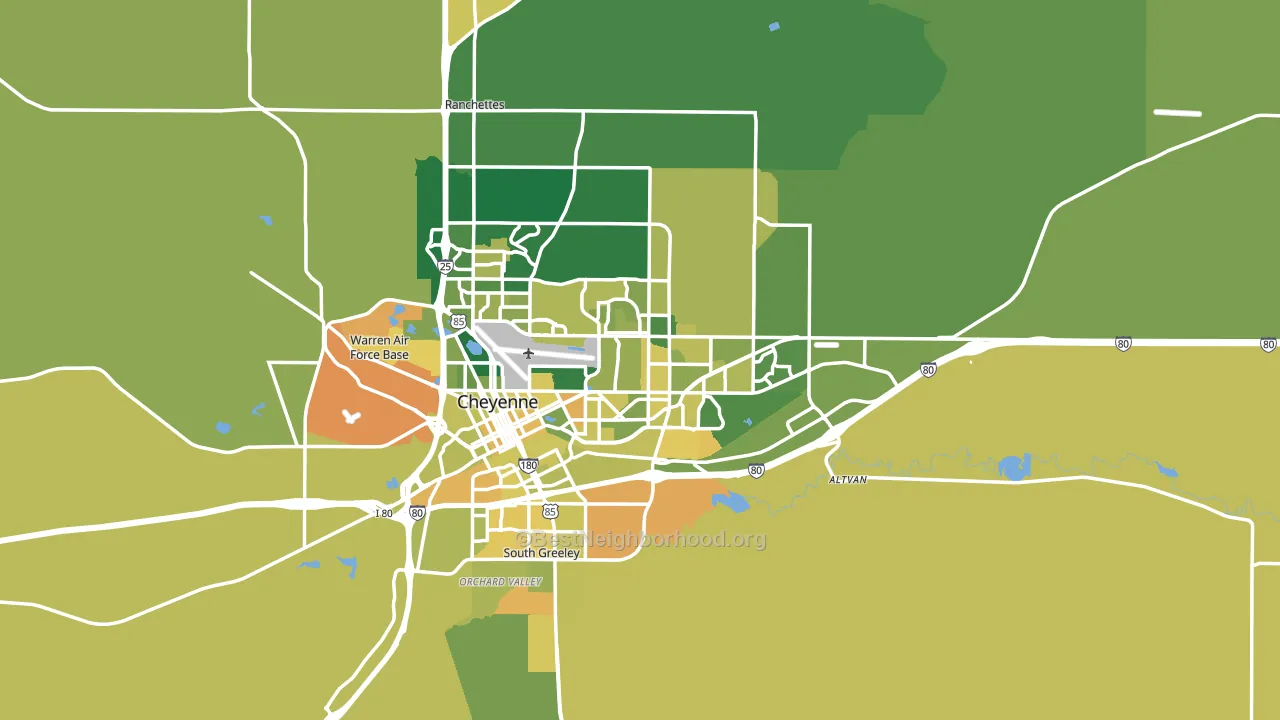 Laramie County, WY block-group voter-turnout map